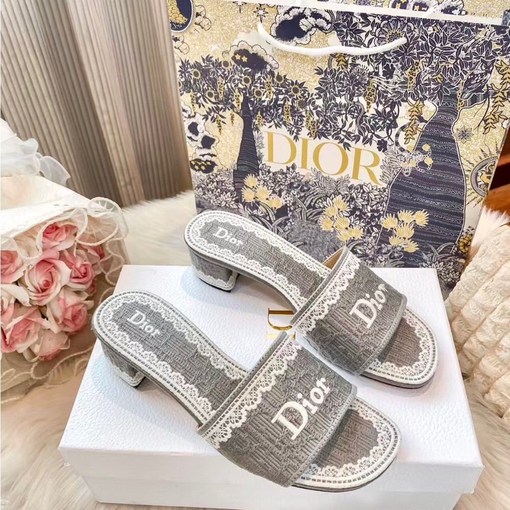 DIOR High Heel Slippers - Casual Sneaker Style New Design